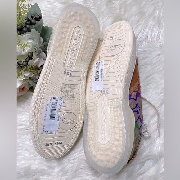 New COACH Men Citysole Court Sneaker In Rainbow Signature Canvas - Picture 10 of 11